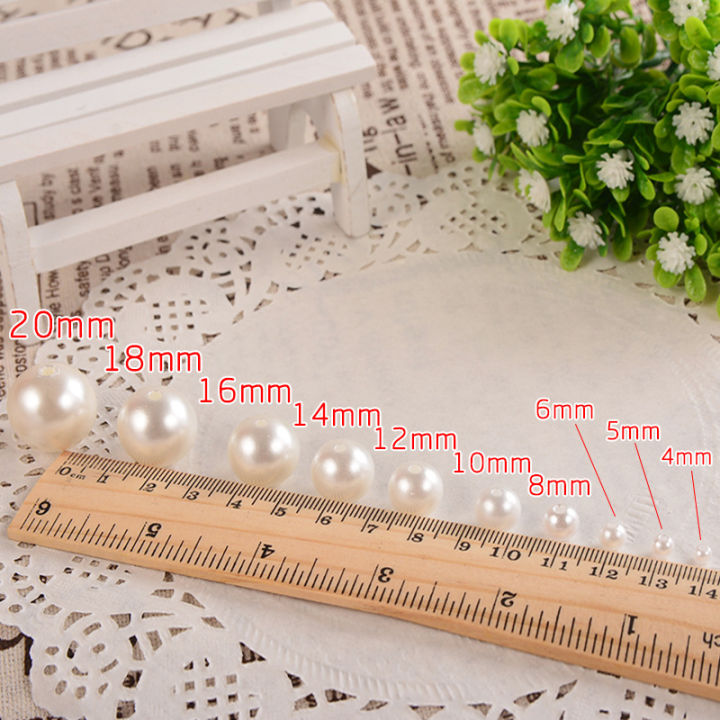10-1000pcs/lot%203-20mm%20Straight%20Holes%20Acrylic%20Imitation%20Pearl%20Beige%20Bracelet%20Round%20Beads%20For%20DIY%20Craft%20Jewelry%20Making%20Supplies%20-%20Image%207