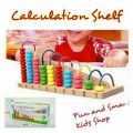 First Generation Wooden Calculation Shelf Abacus for Counting, Addition and Subtraction, Math’s Learning Early Educational Kit Toy for Kids.. 