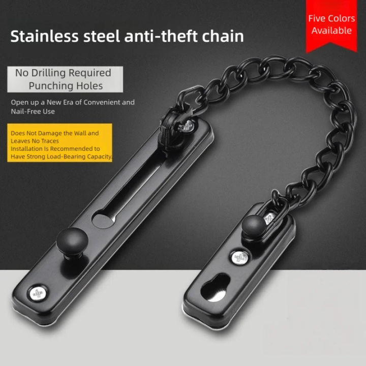 Hotel%20&%20Home%20Stainless%20Steel%20Anti-Lock%20Door%20Chain,%20Anti-theft%20Chain,%20Security%20Protection%20Home%20Door%20Lock,%20Multi-color%20Optional%20-%20Image%202