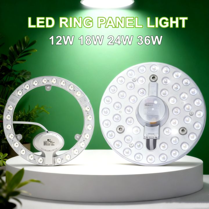 White/Tricolor Dimming LED Ring PANEL Circle Light AC220V 36W 24W 18W ...
