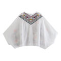 European And American Style Autumn New Women Clothing V-neck Loose Retro Heavy Embroidery Bat Shirt Top Skirt Street Style Suit. 