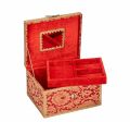 handmade customized beautiful Bridal Makeup & jewelry vanity box with mirror and compartment tray. 