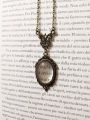 Gothic Vintage Magnifying Glass Pendant Necklaces for Women Steampunk Victorian Monocle Jewelry Gift for Book Lovers. 