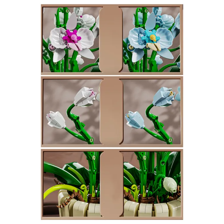 1192pcs%20Orchid%20Building%20Blocks%20Bouquet%20Flower%20Rose%20Plant%20Pink%20Blue%20Bricks%20Kid%20Model%20Assembled%20Toys%20Romantic%20Valentine's%20Day%20%20-%20Image%203
