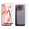 Oppo A5i Full Black 9D Tempered Glass Screen Protector Edge to Edge Full Glue Curved Full Cover Protective Glass Glass + Soft Skin Sheet Back Matte Protector Soft Film Protector For A5i. 