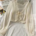 Women Thin Casual Lace Bow Summer Sun Protection Clothes Female Cardigan Shirt Clothing Tops Blouse For Woman. 