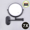 8 Inch Black Wall Mounted Bathroom Mirror 10x Magnifying Makeup Mirror Adjustable Dimming Vanity Cosmetic Mirrors with Light.