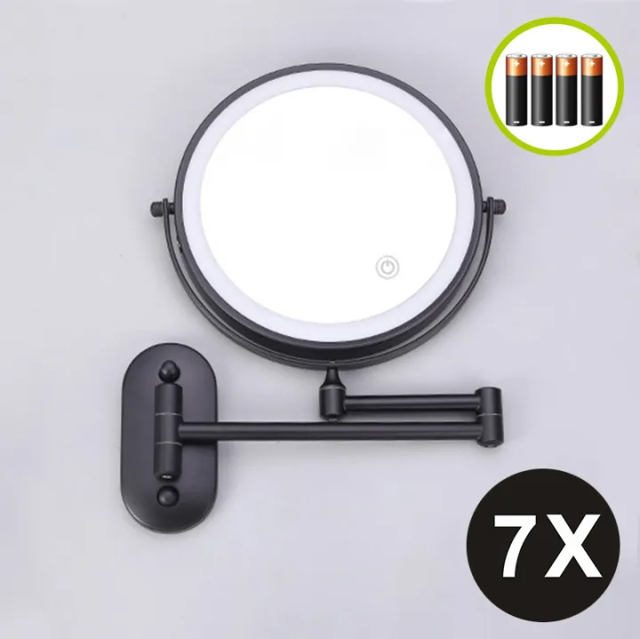 8%20Inch%20Black%20Wall%20Mounted%20Bathroom%20Mirror%2010x%20Magnifying%20Makeup%20Mirror%20Adjustable%20Dimming%20Vanity%20Cosmetic%20Mirrors%20with%20Light%20-%20Image%207