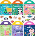 Reusable Sticker Book for Kids, Busy Book for Toddlers 1-3, Animal Stickers, Toddler Travel Toys, Jelly Quiet Book 6 Themes Preschool Learning Activities for Toddlers Ages 3-6(Animals). 