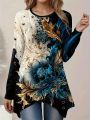 Plus Size Elegant Casual Woman T-Shirt Fashion Loose T-Shirt Woman Temperament Long sleeve T-Shirt Holiday Weekend.