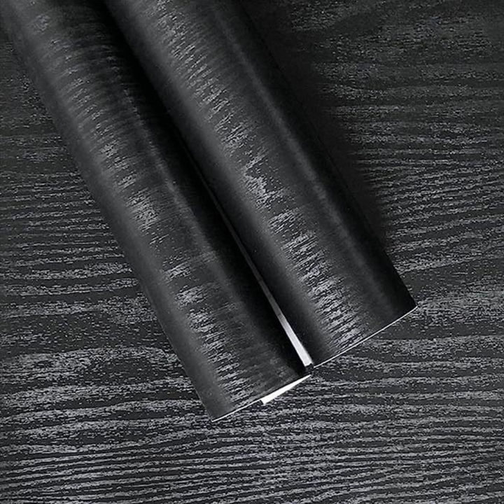45cm Black Wood Grain PVC Wallpaper kitchen Wardrobe Cupboard Table ...