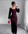 Claire Nepal Wine Bodycon Maxi Dress for Women | Stylish Dress | Party Outfit. 