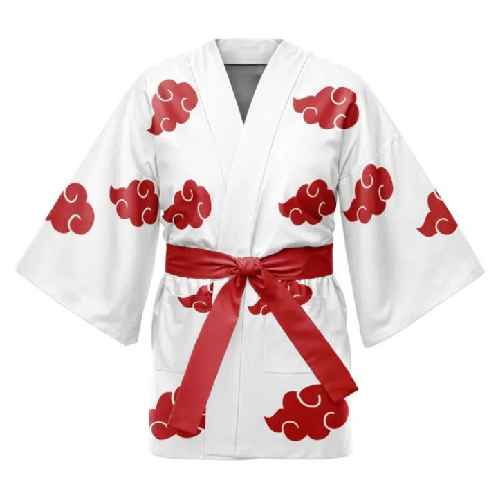 2026 Classic Red Cloud Pattern Japanese Kimono Organization Theme COS Performance Dress
