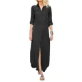 Women's S-5XL size Summer new women's loose solid color casual single breasted denim dress loose design comfortable and casual. 