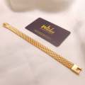 Titanium Stainless Steel Gold Plated Bracelet For Girls & Women Water Proof Occident Metal Texture Bracelet Collar Jewelry Gifts Qoddess. 