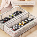 Shoe Storage Box Thickened Steel Frame Foldable Storage Box Bed Bottom PVC Free Installation Household Transparent Storage Shoe Box. 