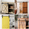 Barn Door Hardware Kit  Heavy Duty Sturdy Sliding Barn Door Track Smoothly and Quietly J Shape Hanger Cupboard Door Panel Access. 