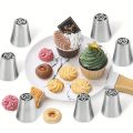13PCS Russian Piping Tips Set Cake Decorating Kit- 7 Flower Nozzles,EVA Bag & Tools - for DIY Cake Puff Decoration Baking Tools. 