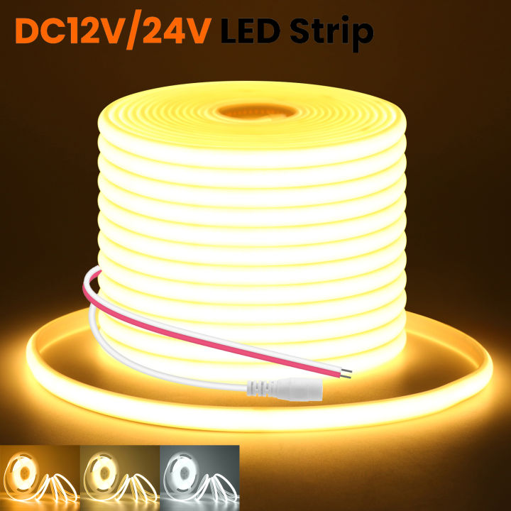 4ft White LED Light Strip – 12V DC, Flexible Adhesive Back, Cut-to-Length – Waterproof