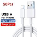 50-100pcs/lot USB Cable For Iphone 11 12 13 14 Xs Max Xr X 8 7 6 Plus 6s 5 Se Charging Cables Mobile Phone Charger Cord. 