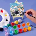 Canvas Paint Set with Paint Tools DIY Painting Kit with Pre-Drawn Canvas + Mini Wooden Stands Kids School Children's Day Gifts. 