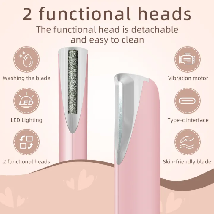 Electric%20Face%20Dermaplane%20Razor%20Dermaplaning%20Tool%20with%206%20Refill%20Blades%20for%20Women%20Facial%20Exfoliation%20and%20Peach%20Fuzz%20Hair%20Removal%20-%20Image%202