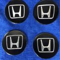 Wheel center cap stickers 2.1 inches for Honda black 4 pcs. 