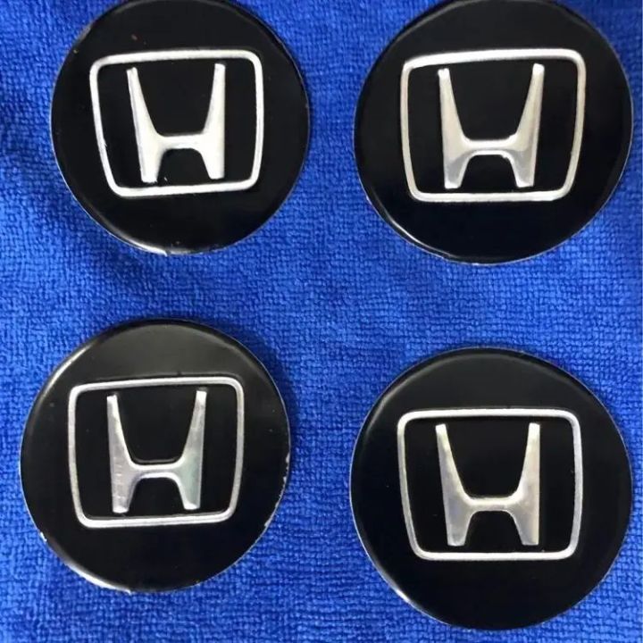 Wheel center cap stickers 2.1 inches for Honda black 4 pcs