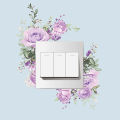 Rose Design Switch Sticker Waterproof Floral Switch Sticker Self-adhesive Wall Decal for Living Room Bedroom Kids Room Peel Stick Decoration Pvc Material Waterproof Switch Sticker. 