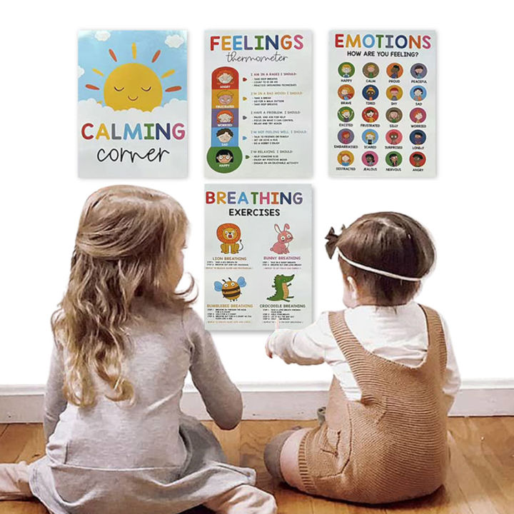 12 Calming Corner Poster Feelings Wheel Chart & Emotions Poster Calm ...