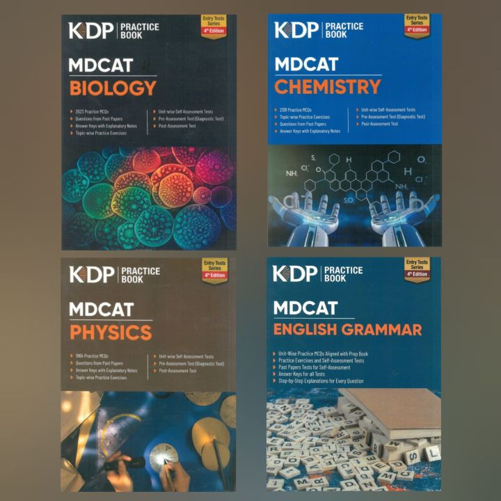 Set of 4 Kips MDCAT Practice books: Kips Practice MDCAT 4th Edition books 2025 set / Kips MDCAT books 2025 / Kips MDCAT books / Kips MDCAT Practice books / Kips Entry Tests Series Biology Physics Chemistry English Practice book for MDCAT 2025 Edition