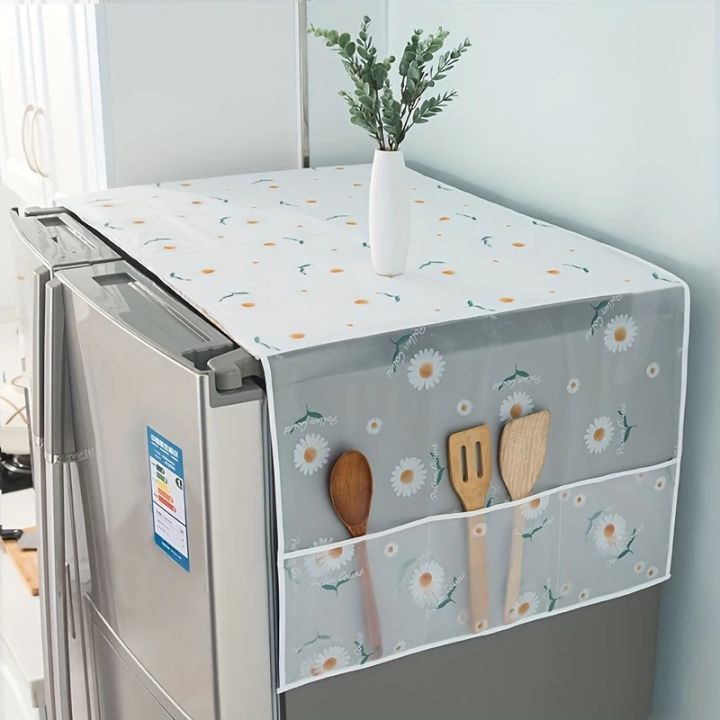 1pc Refrigerator Dust Proof Cover Cloth Stylish Hanging Bag Refrigerator Pocket Household Storage Organization Bag
