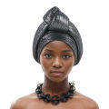 Shining Top Knotted African Headtie Women's Turban Cap Traditional African Headdress Auto Gele Head Wraps Nigerian Wedding Geles.