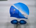 Swimming Goggles & Swimming Caps for Men & Women with Silicon Nose Bridge | Waterproof | Free Size Cap, UV-Protected Anti-Fog Glasses, Adjustable Strap with Ear Plugs & Nose Clip. 