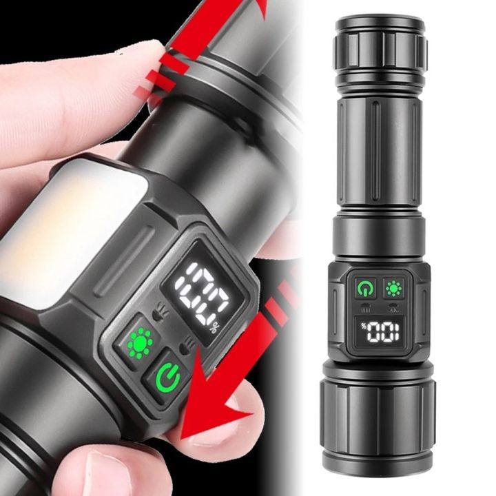 30 W High Power Flashlight | Japan Technology Zoom Light | 5000 mAh | 3 Mods + SOS | Power Full Flashlight With Power bank