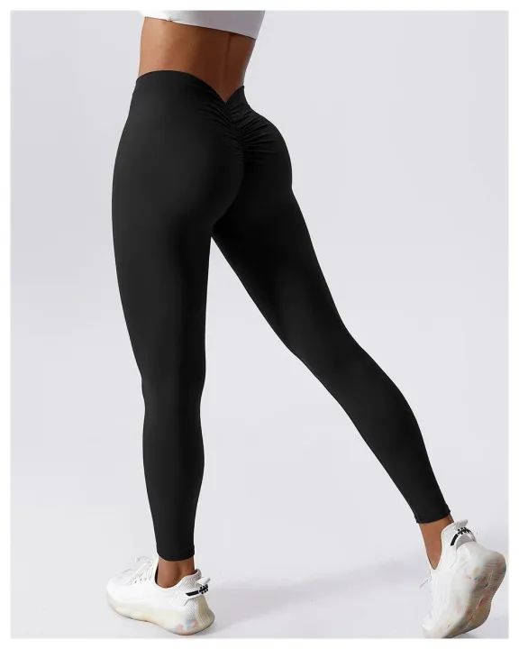 Yoga%20Pants%20Back%20V-Waist%20Fitness%20Hip%20Lift%20Honey%20Peach%20Hip%20Sports%20Tights%20No%20Awkwardness%20Thread%20Warp%20Hip%20Long%20Pants%20-%20Image%204