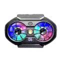 FS06 Semiconductor Cooling Mobile Phone Cooler Radiator Dual Fans Digital Display for gaming and Live Streaming with Universal Wheel. 