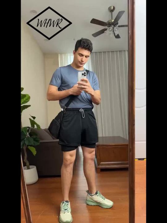 Men Running Shorts 2 In 1 Double-deck Sport Shorts Sportswear Gym Fitness Short Pants Training Jogging Bottom Men's Clothing