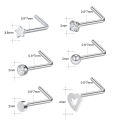 6Pcs/set 20G Fashion Nose Septum Piercing Studs Set Stainless Steel Nose Septum Studs Body Piering Jewelry For Nose Piercing. 