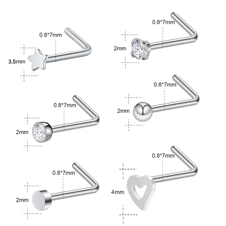 6Pcs/set%2020G%20Fashion%20Nose%20Septum%20Piercing%20Studs%20Set%20Stainless%20Steel%20Nose%20Septum%20Studs%20Body%20Piering%20Jewelry%20For%20Nose%20Piercing%20-%20Image%202