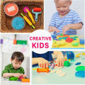 Clay and Dough Modelling Tools Kit Rollers Molds Cutters Plastic Assorted Designs Play Dough Extruders Tools Toy Set.