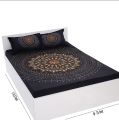 Stylish Digital Home Tex Cotton 8.5/7.5 Feet Double Size Bedsheet with Two Pillow Covers - Elevate Your Bedroom Style with This Chic Bed Sheet. 