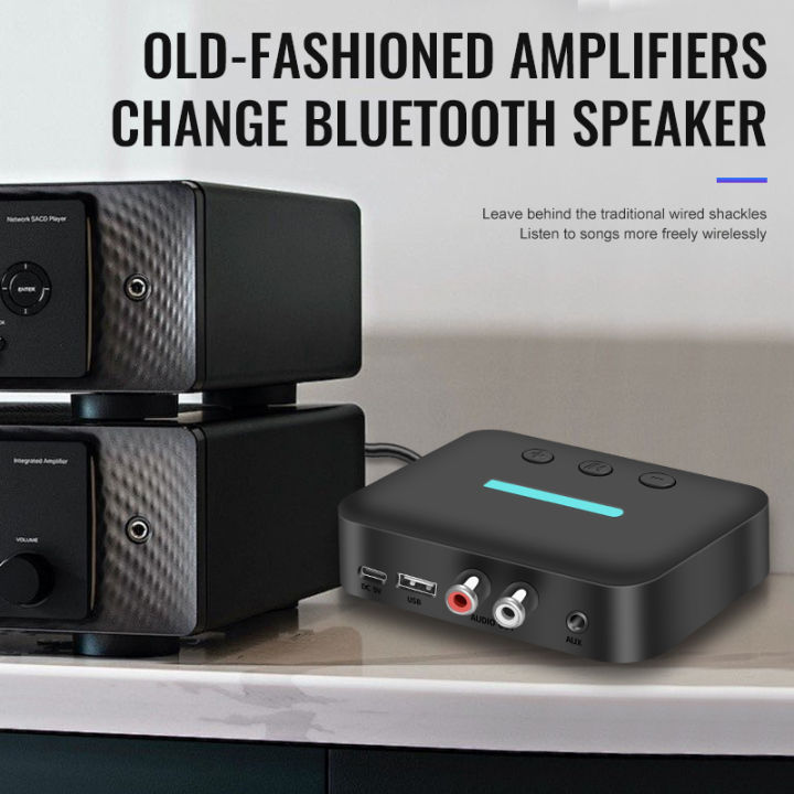 USB%20Bluetooth%205.3%20Audio%20Receiver%20Adapter%20Wireless%20Stereo%20Music%203.5mm%20AUX%20R/L%20RCA%20Support%20U-Disk%20Playback%20For%20Desktop%20Speaker%20Amp%20-%20Image%205