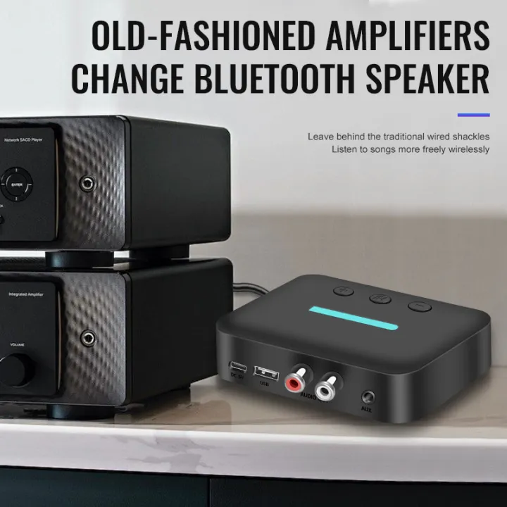USB%20Bluetooth%205.3%20Audio%20Receiver%20Adapter%20Wireless%20Stereo%20Music%203.5mm%20AUX%20R/L%20RCA%20Support%20U-Disk%20Playback%20For%20Desktop%20Speaker%20Amp%20-%20Image%205