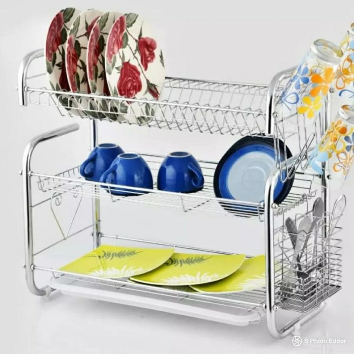 cromed%20steel%20G%20shape%20dish%20rack%20crockery%20stand%203%20portion%20-%20Image%202