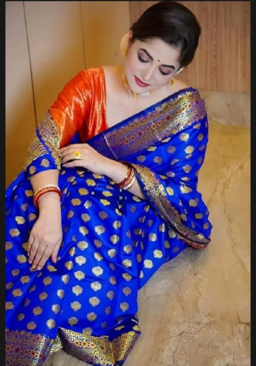 Saree%20semi%20katan%20saree%20without%20blouse%20pice%20%20for%20women's%20-%20Sari%20-%20Image%203