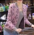 Women Clothes Jackets Fashion Coat Female Pentagram Printing Zipper Casual Top. 