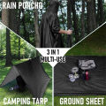 3 In 1 Outdoor Raincoat Hooded Sleeve Waterproof Rain Poncho Motorcycle Rain Cover Camping Hiking Travel Rainwear Tent.