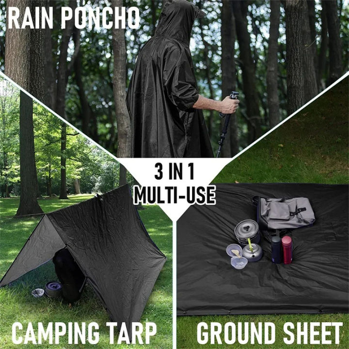 3%20In%201%20Outdoor%20%20Raincoat%20Hooded%20Sleeve%20Waterproof%20Rain%20Poncho%20Motorcycle%20Rain%20Cover%20Camping%20Hiking%20Travel%20Rainwear%20Tent%20-%20Image%202