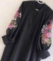 Stitched two Piece Linen bazo embroidery stitched dress for girls. 